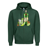 Sports Green gin tonic bottle and cocktail Zipper Hoodie - AdoDesignShop