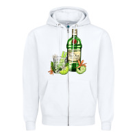 White gin tonic bottle and cocktail Zipper Hoodie - AdoDesignShop