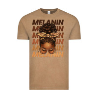 Vintage Coffee melanin afro messy bun Vintage Tee - texasbilliewilder