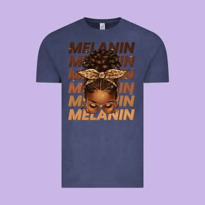 Melanin Afro Messy Bun Vintage Tee Designed By Texasbilliewilder