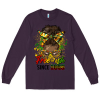 Plum free ish since 1865 afro messy bun Long Sleeve Tee - HRA Design Shop