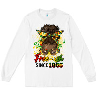 White free ish since 1865 afro messy bun Long Sleeve Tee - HRA Design Shop