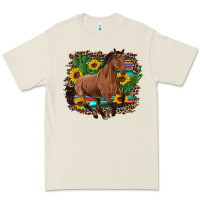 Bone western horse cactus sunflowers serape leopard  turquoise wooden Premium Tee - Artiststas