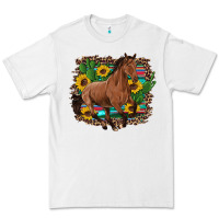 White western horse cactus sunflowers serape leopard  turquoise wooden Premium Tee - Artiststas