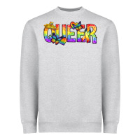 Heather Grey queer pride lgbtq Heavyweight Sweatshirt - texasbilliewilder