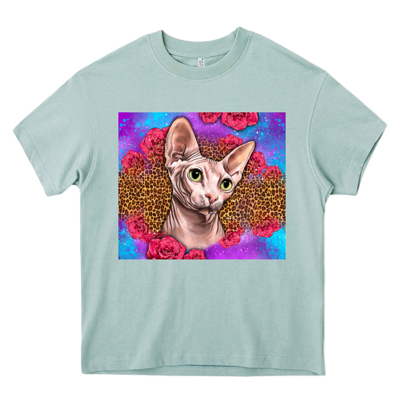 Purple Glitter Roses Sphynx Cat Heavy Core Tee by LillyAllenDesigns | Teevron