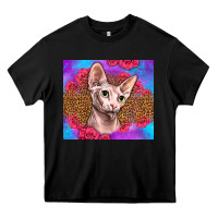 Black purple glitter roses sphynx cat Heavy Core Tee - LillyAllenDesigns