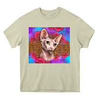 Mossy purple glitter roses sphynx cat Heavy Core Tee - LillyAllenDesigns