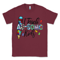 Burgundy i teach au some kids Classic Tee - CowhideDigitalArt