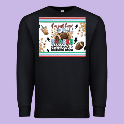 I'm Just Here For The Snacks Premium Sweatshirt Designed By Maliassmallbusiness
