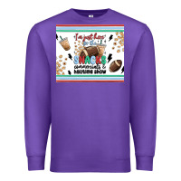 Purple i'm just here for the snacks Premium Sweatshirt - MaliasSmallBusiness