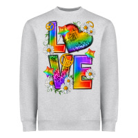 Heather Grey pride love Heavyweight Sweatshirt - texasbilliewilder