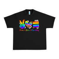Black peace love equality Urban Heavy Tee - Zillion Design Studio