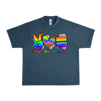Midnight Navy peace love equality Urban Heavy Tee - Zillion Design Studio