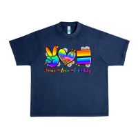 Navy peace love equality Urban Heavy Tee - Zillion Design Studio