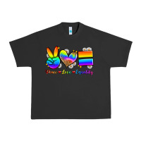 Pigment Black peace love equality Urban Heavy Tee - Zillion Design Studio