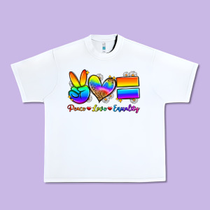 Peace Love Equality Urban Heavy Tee Designed By Zillion Design Studio