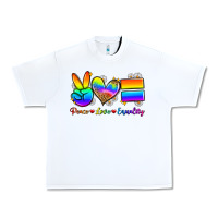White peace love equality Urban Heavy Tee - Zillion Design Studio