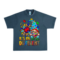 Midnight Navy it's ok to be different autism gnome Urban Heavy Tee - Zillion Design Studio