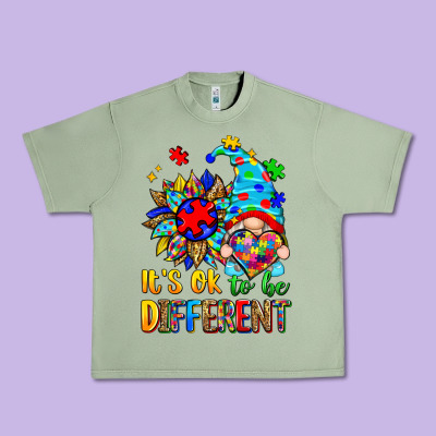 It's Ok To Be Different Autism Gnome Urban Heavy Tee Designed By Zillion Design Studio