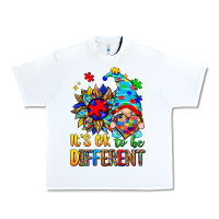 White it's ok to be different autism gnome Urban Heavy Tee - Zillion Design Studio