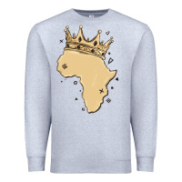 Heather Grey africa with crown Premium Sweatshirt - MaliasSmallBusiness