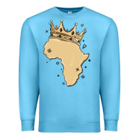 Ocean Blue africa with crown Premium Sweatshirt - MaliasSmallBusiness
