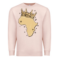 Pale Pink africa with crown Premium Sweatshirt - MaliasSmallBusiness