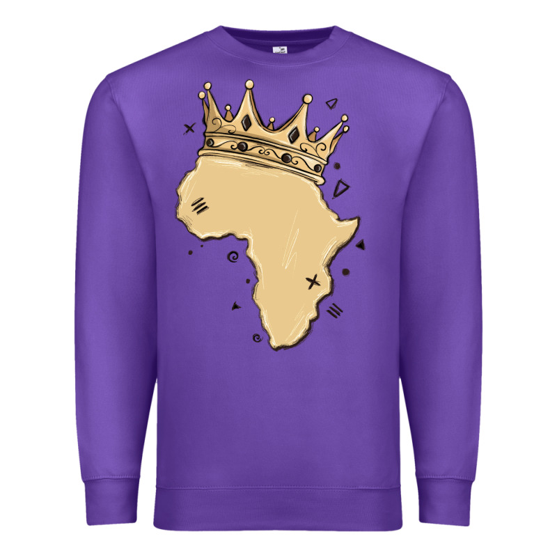 Africa With Crown Premium Sweatshirt by MaliasSmallBusiness | Teevron