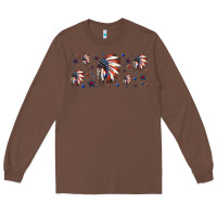 Chestnut patriotic native American headdress 16oz libbey cup Long Sleeve Tee - HRA Design Shop
