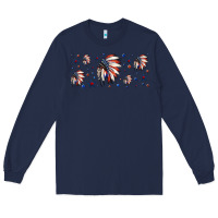 Navy patriotic native American headdress 16oz libbey cup Long Sleeve Tee - HRA Design Shop