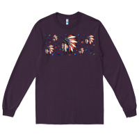 Plum patriotic native American headdress 16oz libbey cup Long Sleeve Tee - HRA Design Shop