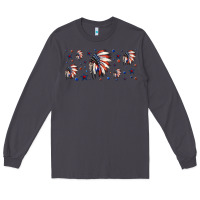 Smoke patriotic native American headdress 16oz libbey cup Long Sleeve Tee - HRA Design Shop