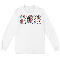 White patriotic native American headdress 16oz libbey cup Long Sleeve Tee - HRA Design Shop