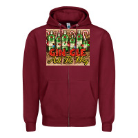 Burgundy GIN GLE Christmas gin bottles Zipper Hoodie - AdoDesignShop