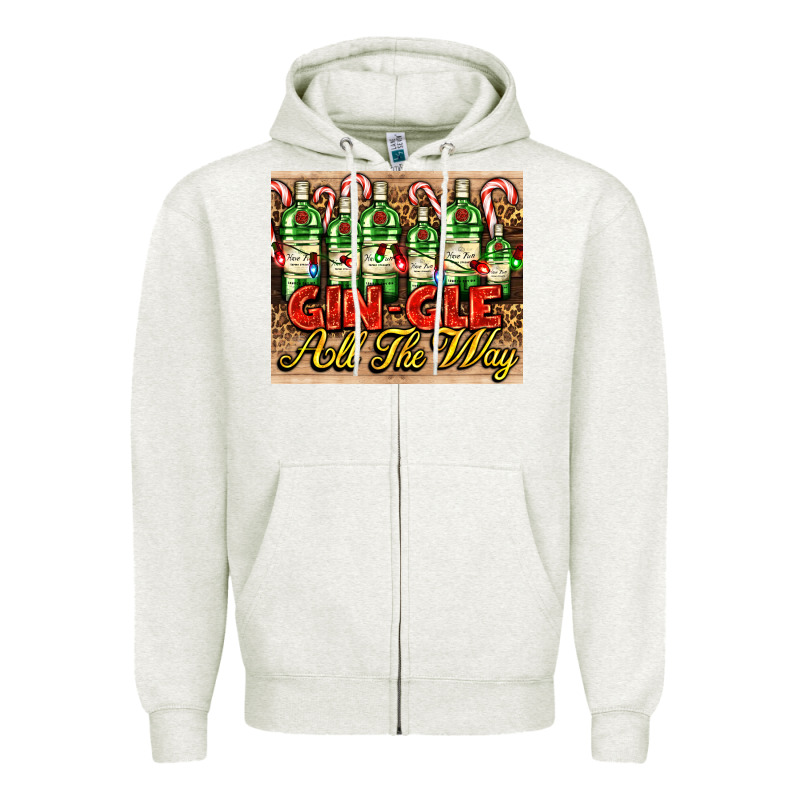 Gin Gle Christmas Gin Bottles Zipper Hoodie by AdoDesignShop | Teevron