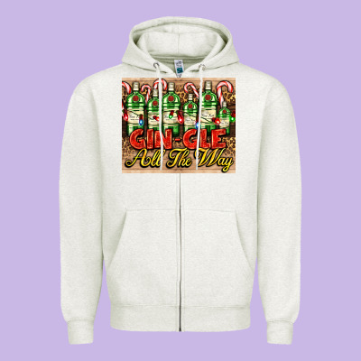 Gin Gle Christmas Gin Bottles Zipper Hoodie Designed By Adodesignshop