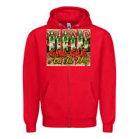 Red GIN GLE Christmas gin bottles Zipper Hoodie - AdoDesignShop