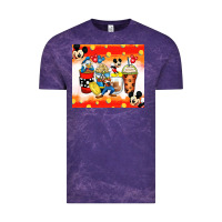 Cloud Purple cartoon characters coffee cups Vintage Tee - Zillion Design Studio