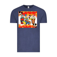 Vintage Denim cartoon characters coffee cups Vintage Tee - Zillion Design Studio