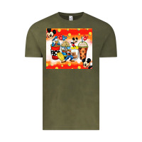 Vintage Olive cartoon characters coffee cups Vintage Tee - Zillion Design Studio