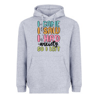Heather Grey i came i saw i had anxiety so i left Heavyweight Hoodie - MaliasSmallBusiness