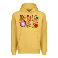 Antique Gold empanadas roses onion lime and avocado Premium Hoodie - AdoDesignShop