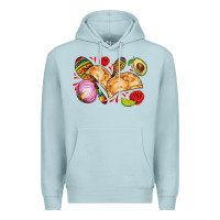 Blue Mist empanadas roses onion lime and avocado Premium Hoodie - AdoDesignShop