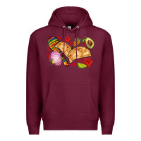 Burgundy empanadas roses onion lime and avocado Premium Hoodie - AdoDesignShop