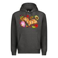 Charcoal Heather empanadas roses onion lime and avocado Premium Hoodie - AdoDesignShop
