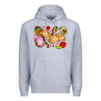 Heather Grey empanadas roses onion lime and avocado Premium Hoodie - AdoDesignShop