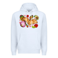 White empanadas roses onion lime and avocado Premium Hoodie - AdoDesignShop