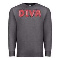 Charcoal Heather diva Premium Sweatshirt - MaliasSmallBusiness