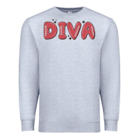 Heather Grey diva Premium Sweatshirt - MaliasSmallBusiness